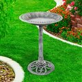 Pure Garden Antique Bird Bath - Grey 50-LG1073